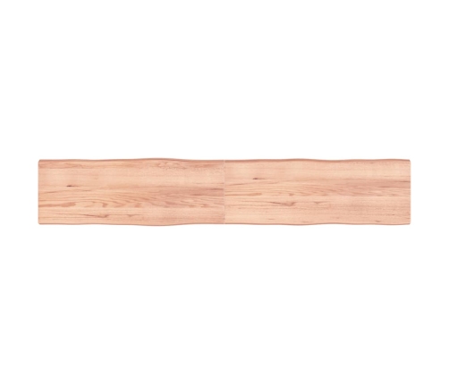 Tablero mesa madera tratada borde natural marrón 220x40x(2-6)cm