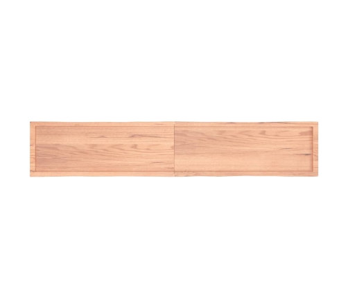 Tablero mesa madera tratada borde natural marrón 220x40x(2-6)cm