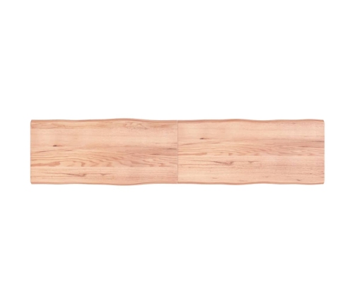 Tablero mesa madera tratada borde natural marrón 220x50x(2-4)cm