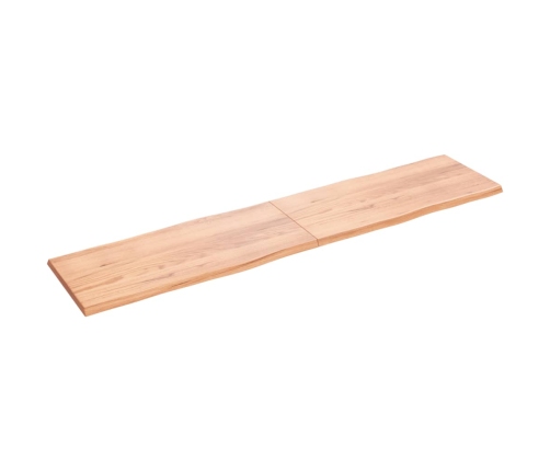 Tablero mesa madera tratada borde natural marrón 220x50x(2-4)cm