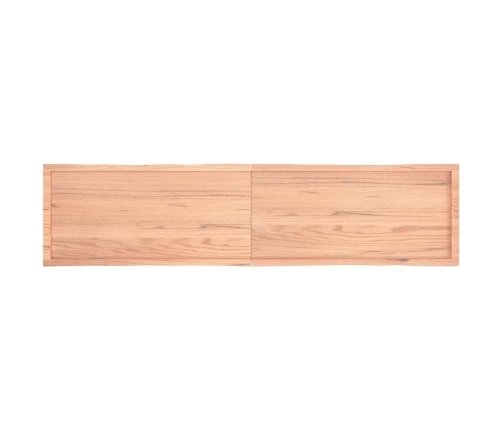 Tablero mesa madera tratada borde natural marrón 220x50x(2-4)cm