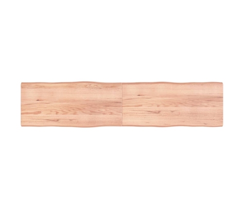 Tablero mesa madera tratada borde natural marrón 220x50x(2-6)cm