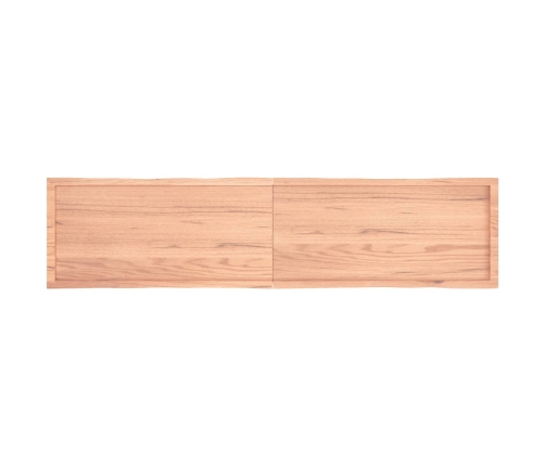 Tablero mesa madera tratada borde natural marrón 220x50x(2-6)cm