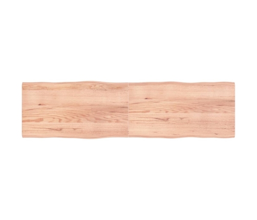 Tablero mesa madera tratada borde natural marrón 220x60x(2-4)cm