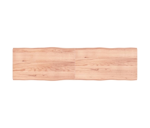 Tablero mesa madera tratada borde natural marrón 220x60x(2-6)cm