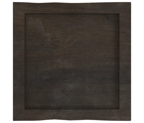 Tablero mesa madera tratada borde vivo marrón 40x40x(2-4) cm