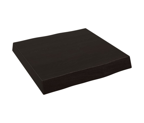 Tablero mesa madera tratada borde vivo marrón 40x40x(2-6) cm