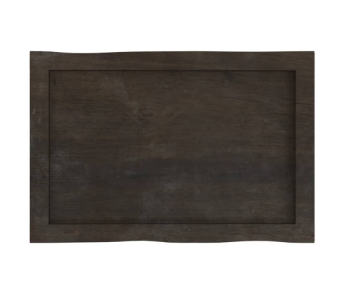 Tablero mesa madera tratada borde vivo marrón 60x40x(2-4) cm