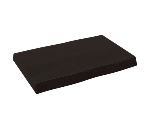 Tablero mesa madera tratada borde vivo marrón 60x40x(2-6) cm