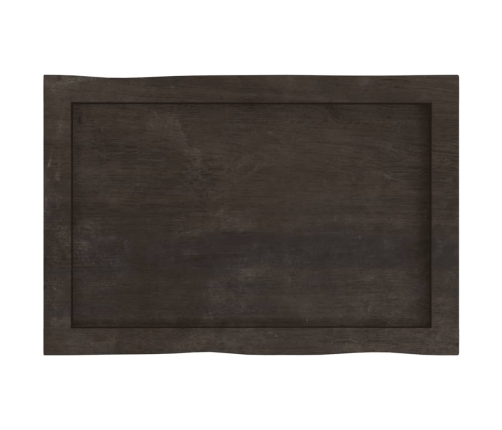 Tablero mesa madera tratada borde vivo marrón 60x40x(2-6) cm