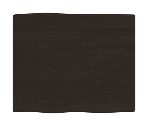 Tablero mesa madera tratada roble borde vivo marrón 60x50x2 cm