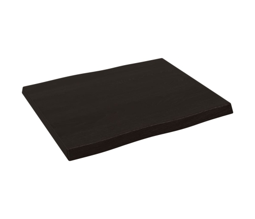 Tablero mesa madera tratada borde vivo marrón 60x50x(2-4) cm