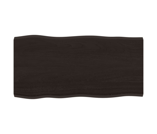 Tablero mesa madera tratada roble borde vivo marrón 80x40x2 cm