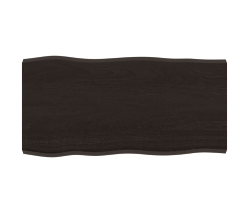 Tablero mesa madera tratada borde vivo marrón 80x40x(2-4) cm