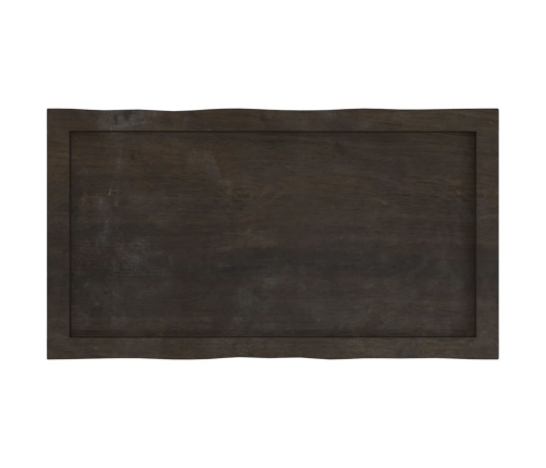 Tablero mesa madera tratada borde vivo marrón 80x40x(2-4) cm