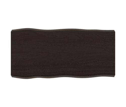 Tablero mesa madera tratada borde vivo marrón 80x40x(2-6) cm