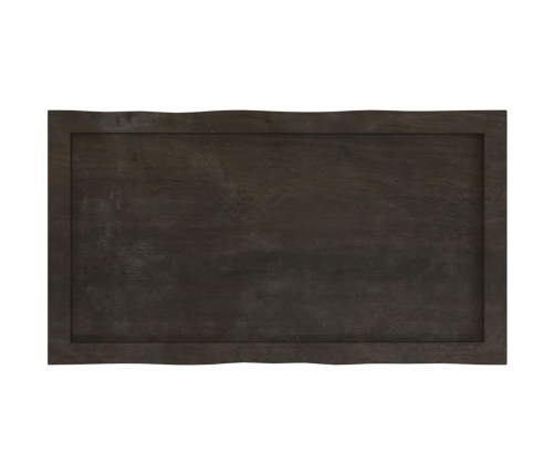 Tablero mesa madera tratada borde vivo marrón 80x40x(2-6) cm