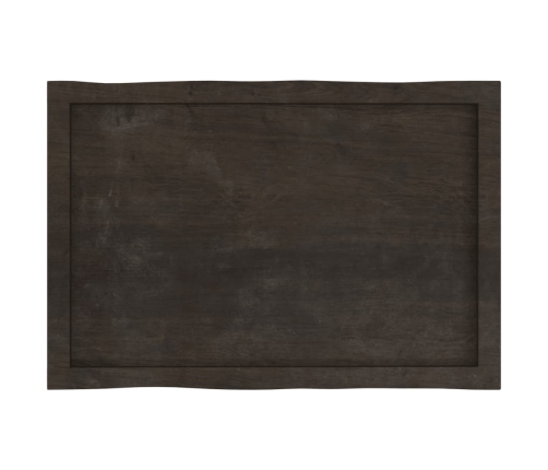 Tablero mesa madera tratada borde vivo marrón 80x50x(2-6) cm