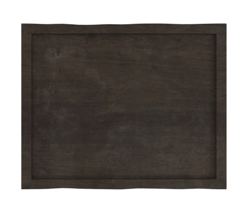 Tablero mesa madera tratada borde vivo marrón 80x60x(2-4) cm