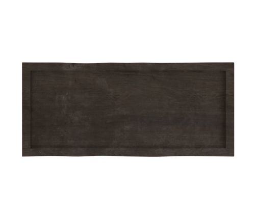 Tablero mesa madera tratada borde vivo marrón 100x40x(2-4) cm