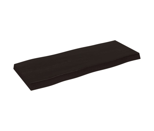 Tablero mesa madera tratada borde vivo marrón 100x40x(2-6) cm