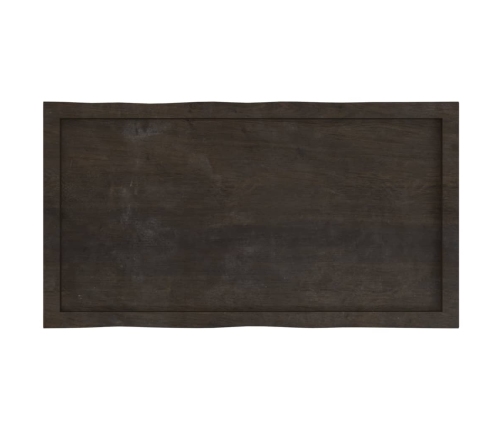 Tablero mesa madera tratada borde vivo marrón 100x50x(2-4) cm