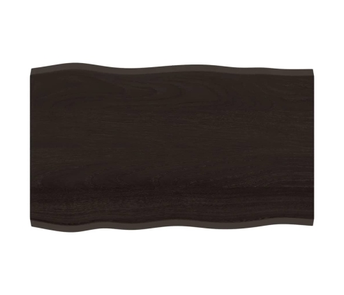 Tablero mesa madera tratada roble borde vivo marrón 100x60x2 cm