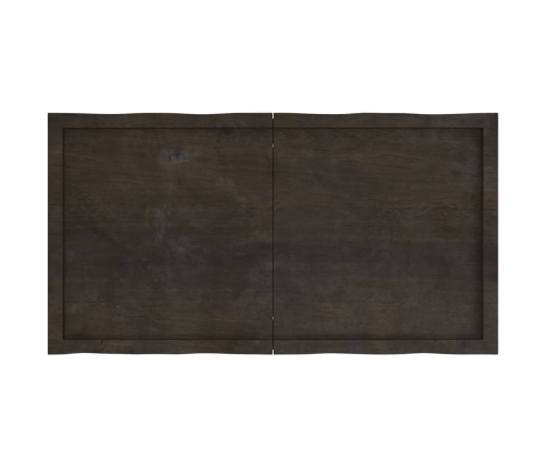 Tablero mesa madera tratada borde vivo marrón 120x60x(2-4) cm