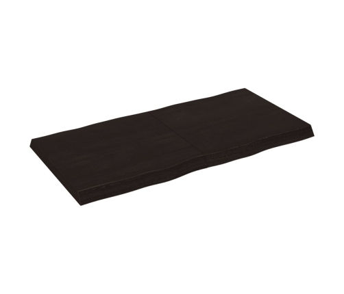 Tablero mesa madera tratada borde vivo marrón 120x60x(2-6) cm