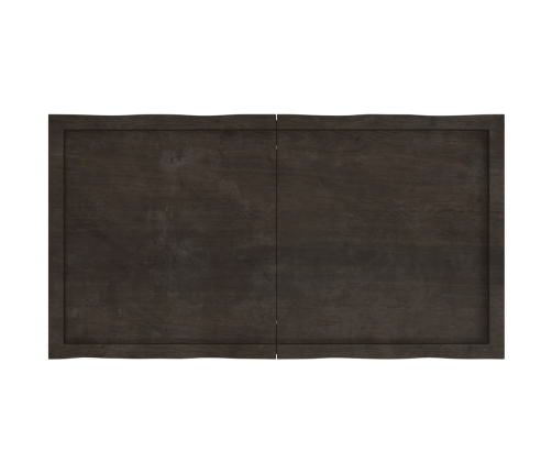 Tablero mesa madera tratada borde vivo marrón 120x60x(2-6) cm