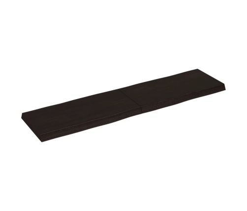 Tablero mesa madera tratada borde vivo marrón 160x40x(2-6) cm