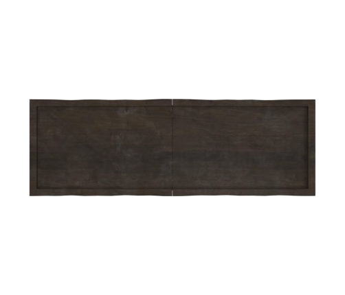 Tablero mesa madera tratada borde vivo marrón 160x50x(2-4) cm