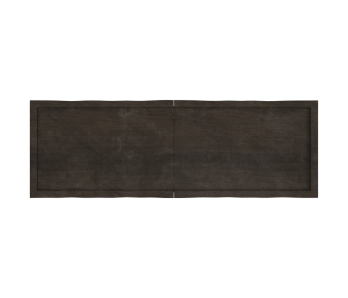 Tablero mesa madera tratada borde vivo marrón 160x50x(2-6) cm