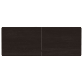 Tablero mesa madera tratada borde vivo marrón 160x60x(2-4) cm