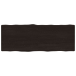 Tablero mesa madera tratada borde vivo marrón 160x60x(2-6) cm