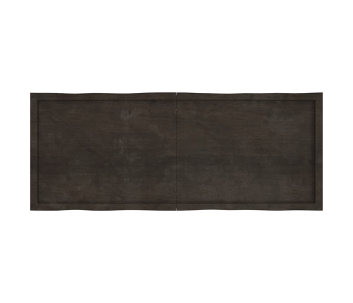 Tablero mesa madera tratada borde vivo marrón 160x60x(2-6) cm