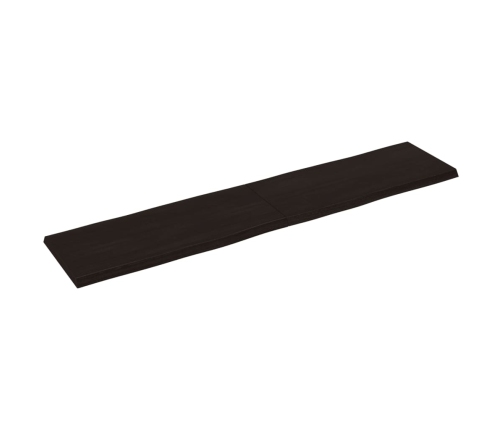 Tablero mesa madera tratada borde vivo marrón 180x40x(2-4) cm