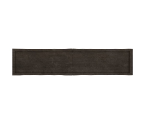 Tablero mesa madera tratada borde vivo marrón 180x40x(2-4) cm