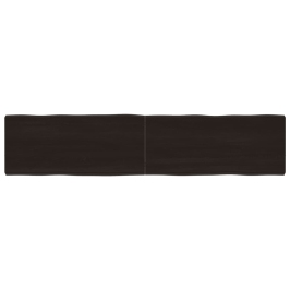 Tablero mesa madera tratada borde vivo marrón 180x40x(2-6) cm