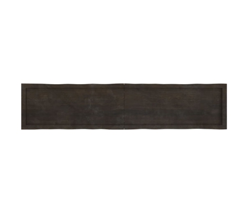 Tablero mesa madera tratada borde vivo marrón 180x40x(2-6) cm