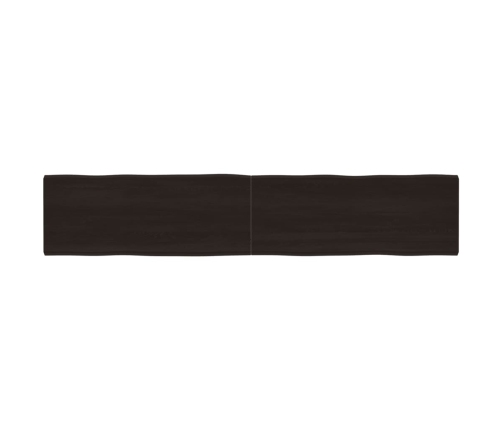 Tablero mesa madera tratada borde vivo marrón 200x40x(2-4) cm