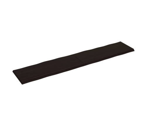 Tablero mesa madera tratada borde vivo marrón 200x40x(2-4) cm