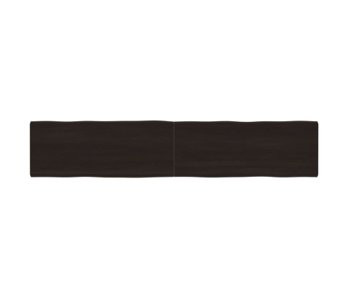 Tablero mesa madera tratada borde vivo marrón 200x40x(2-6) cm