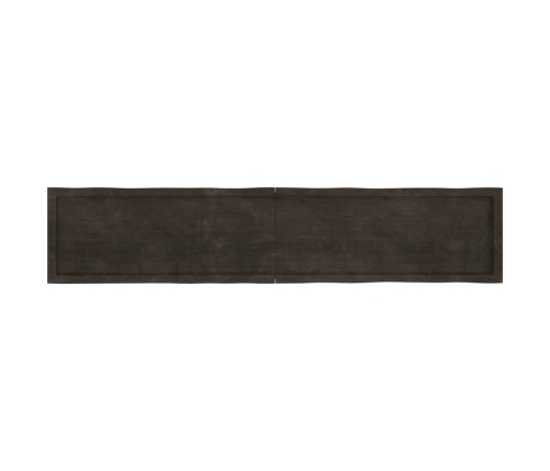 Tablero mesa madera tratada borde vivo marrón 200x40x(2-6) cm