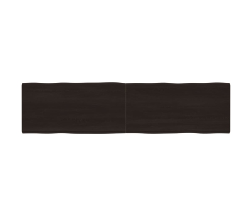 Tablero mesa madera tratada borde vivo marrón 200x50x(2-4) cm