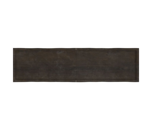 Tablero mesa madera tratada borde vivo marrón 200x50x(2-6) cm