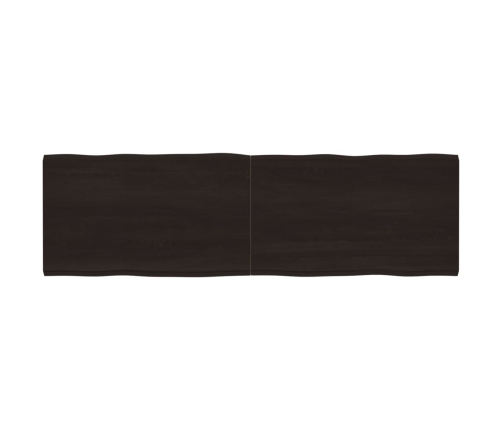 Tablero mesa madera tratada borde vivo marrón 200x60x(2-4) cm