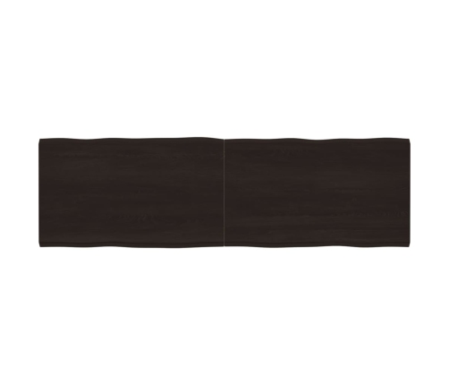 Tablero mesa madera tratada borde vivo marrón 200x60x(2-6) cm