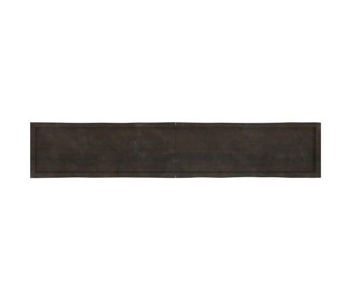 Tablero mesa madera tratada borde vivo marrón 220x40x(2-4) cm