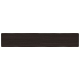 Tablero mesa madera tratada borde vivo marrón 220x40x(2-6) cm